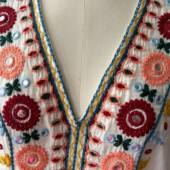 Zara embroidered blouse long sleeve size XS casual style - Picture 2 of 13